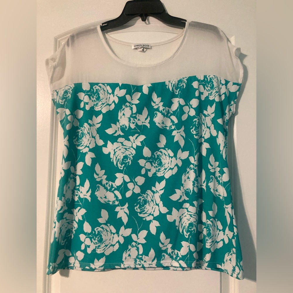 Blouse floral teal